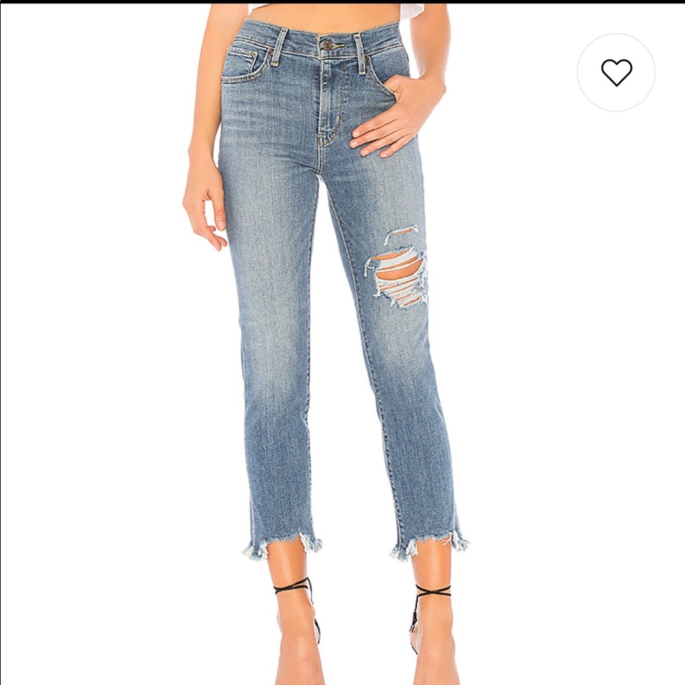 levi's 724 high rise straight crop jeans size 28